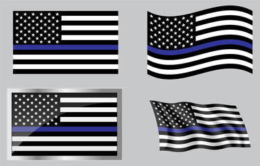 Thin Blue Line Law Enforcement Flag