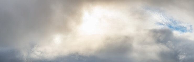 Beautiful Panoramic View of Cloudscape during a colorful sunset or sunrise. Taken on the West Coast...
