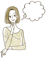 笑顔の女性　吹き出し