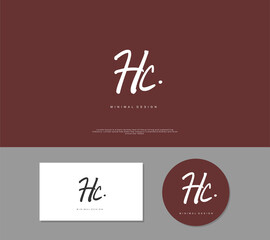 HC Initial handwriting or handwritten logo for identity. Logo with signature and hand drawn style.