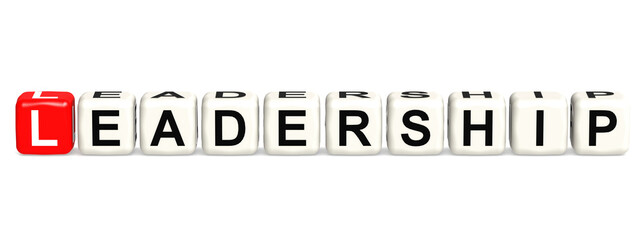 Leadership cube crossword on white background