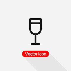 Wine Icon, Wineglass Icon Vector Illustration Eps10