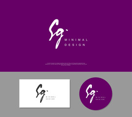 SG Initial handwriting or handwritten logo for identity. Logo with signature and hand drawn style.