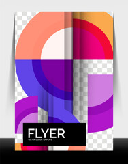 Fototapeta premium Circle design a4 flyer print template, annual report design