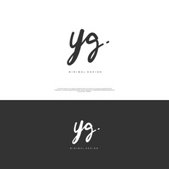 YG Initial handwriting or handwritten logo for identity. Logo with signature and hand drawn style.