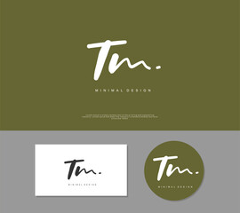 TM Initial handwriting or handwritten logo for identity. Logo with signature and hand drawn style.