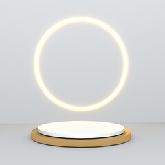 Gray,Podium mockup scene for product presentation, 3d render, 3d illustration