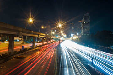 Fototapeta na wymiar night traffic in hong kong