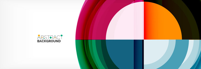 Round shapes, triangles and circles. Modern abstract background