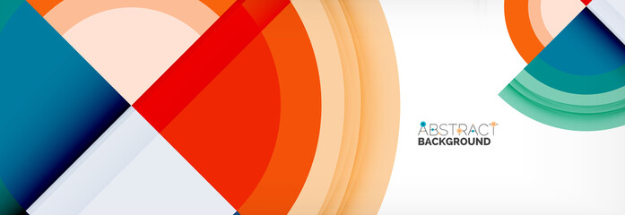 Obraz premium Round shapes, triangles and circles. Modern abstract background