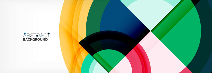 Obraz premium Round shapes, triangles and circles. Modern abstract background