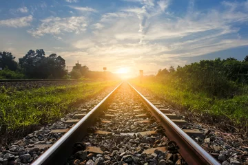 Foto op Plexiglas Treinspoor spoorlijn op het platteland