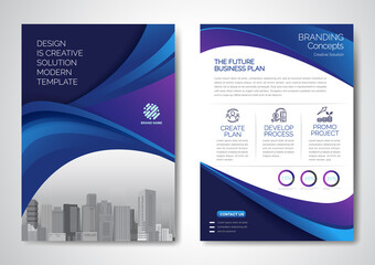 Template vector design for Brochure, AnnualReport, Magazine, Poster, Corporate Presentation, Portfolio, Flyer, infographic, layout modern size A4, Front and back, Easy to use and edit.