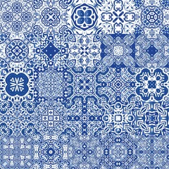 Ethnic ceramic tiles in portuguese azulejo.