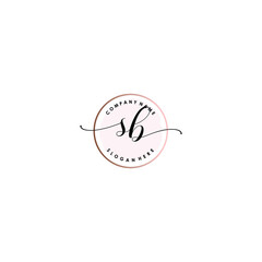 SB Initial handwriting logo template vector