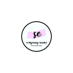 SE Initial handwriting logo template vector