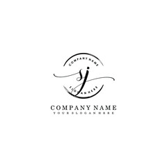SJ Initial handwriting logo template vector