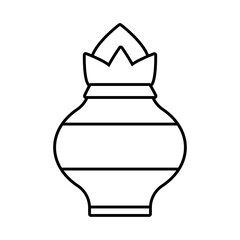 diwali ceramic pot line style icon