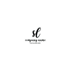 SL Initial handwriting logo template vector