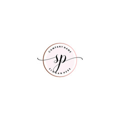 SP Initial handwriting logo template vector