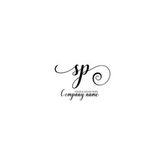 SP Initial handwriting logo template vector