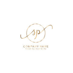 SP Initial handwriting logo template vector