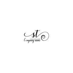 ST Initial handwriting logo template vector