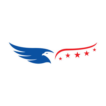 us flag american strip and stars eagle logo vector design concept illustrations
