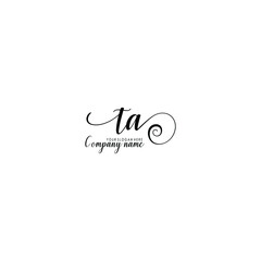 TA Initial handwriting logo template vector

