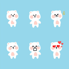 Fresh Adorable Polar Bear Character Vector Illustration