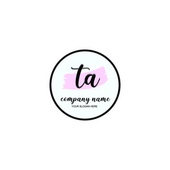 TA Initial handwriting logo template vector
