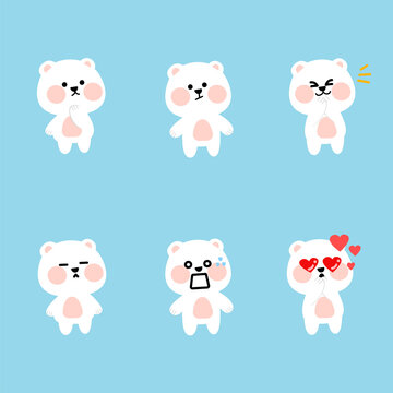 Fresh Adorable Polar Bear Character Vector Illustration