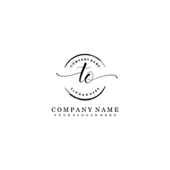 TO Initial handwriting logo template vector