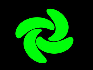 Obraz premium abstract light green circular watercolor pattern luxury fluid liquid color ink on black.