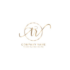 TR Initial handwriting logo template vector
