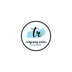 TR Initial handwriting logo template vector
