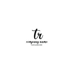 Fototapeta premium TR Initial handwriting logo template vector 