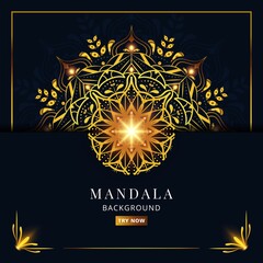 Golden mandala arabesque style islamic pattern background