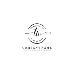 TW Initial handwriting logo template vector
