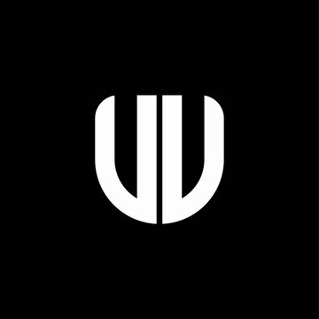 uu logo monogram with circular shape shield design template