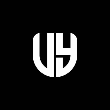 uy logo monogram with circular shape shield design template