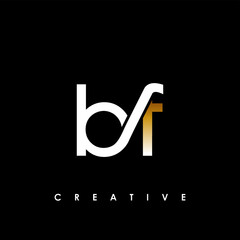 bf Letter Initial Logo Design Template Vector Illustration - obrazy, fototapety, plakaty