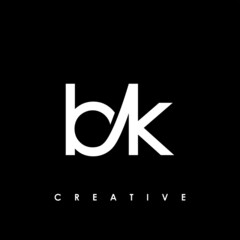 bk Letter Initial Logo Design Template Vector Illustration - obrazy, fototapety, plakaty