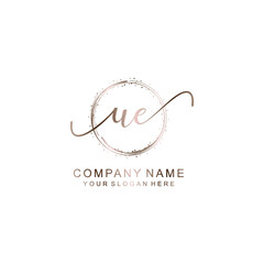 UE Initial handwriting logo template vector
