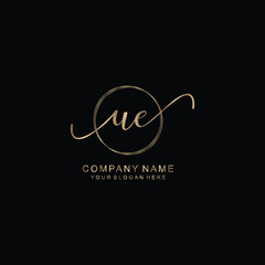 UE Initial handwriting logo template vector
