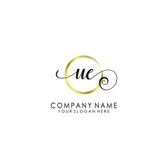 UE Initial handwriting logo template vector
