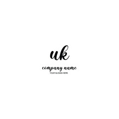 UK Initial handwriting logo template vector
