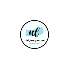 UL Initial handwriting logo template vector
