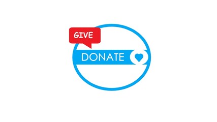 donate Icon. International charity day. donate now. Donate, social animation