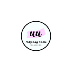 UU Initial handwriting logo template vector